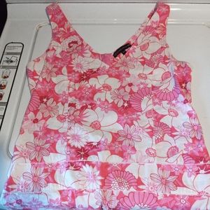 Pink and white floral dress